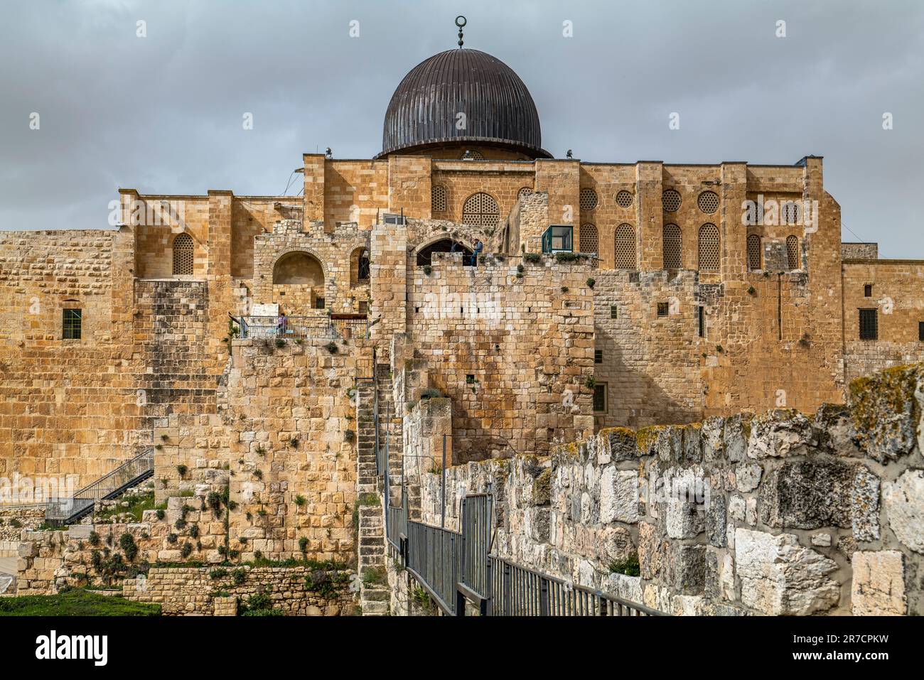 AL-AQSA-MOSCHEE (1035 CE), TEMPEL, DIE ALTSTADT VON JERUSALEM ISRAEL Stockfoto