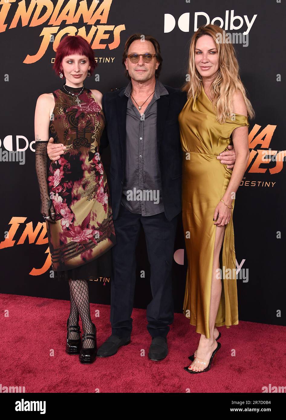 Hollywood, USA. 14. Juni 2023. Thomas Kretschmann, Brittany Rice und Stella Kretschmann kommen auf Lucasfilms' Indiana Jones and the Dial of Destiny' US-Premiere an, die am 14. Juni 2023 im Dolby Theatre in Hollywood, Kalifornien, stattfindet. © Lisa OConnor/AFF-USA.com Kredit: AFF/Alamy Live News Stockfoto