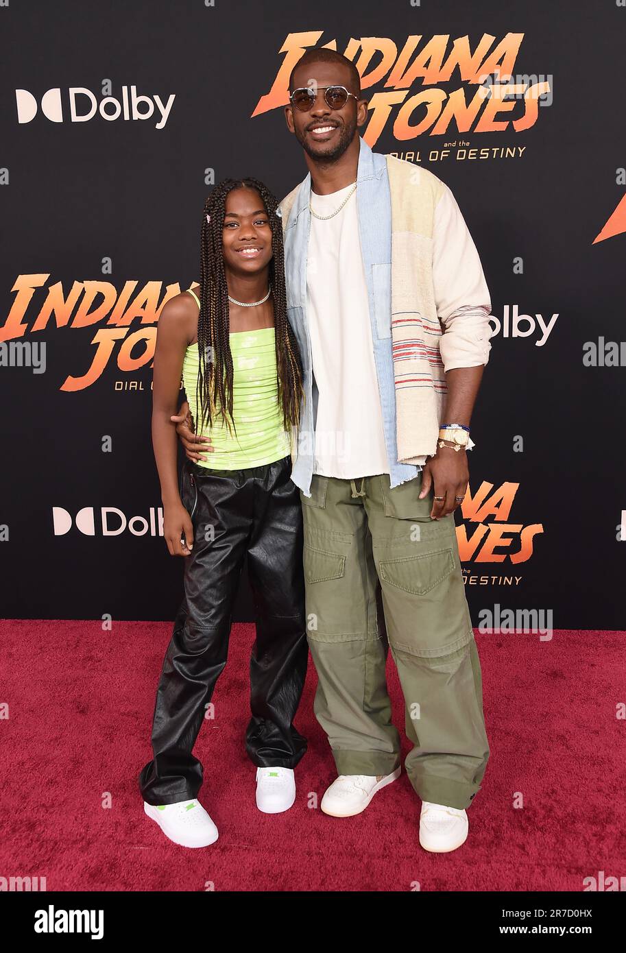 Hollywood, USA. 14. Juni 2023. Chris Paul und Camryn Paul treffen am 14. Juni 2023 im Dolby Theatre in Hollywood, Kalifornien, bei der US-Premiere von Lucasfilm's' Indiana Jones and the Dial of Destiny ein. © Lisa OConnor/AFF-USA.com Kredit: AFF/Alamy Live News Stockfoto