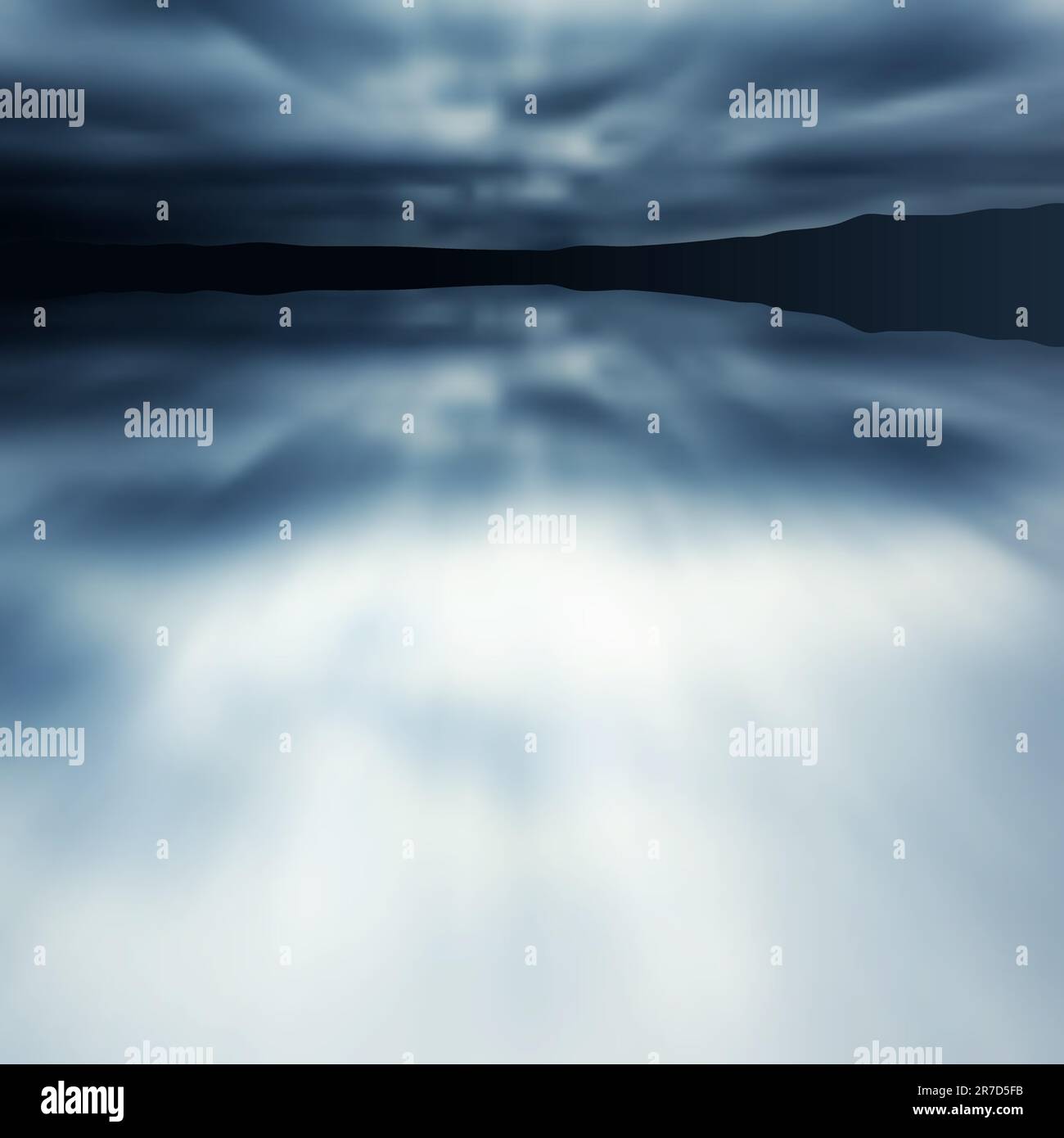 Bearbeitbares Vektor-Illustration eines blauen verschwommenen See und Himmel mit einem Verlaufsgitter gemacht Stock Vektor