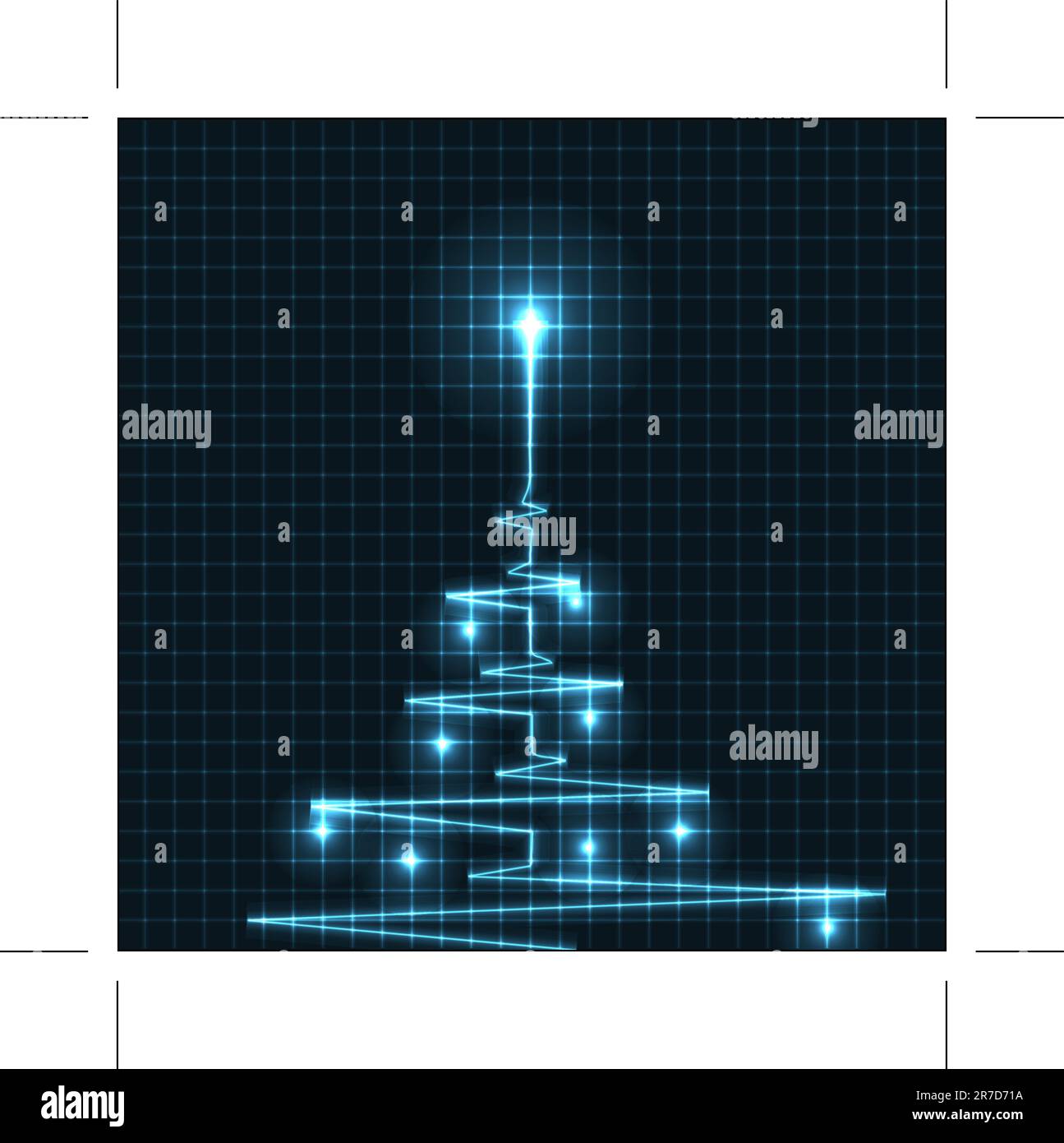 Abstrakte Weihnachtsbaum von Herz schlägt Elektrokardiogramm Stock Vektor