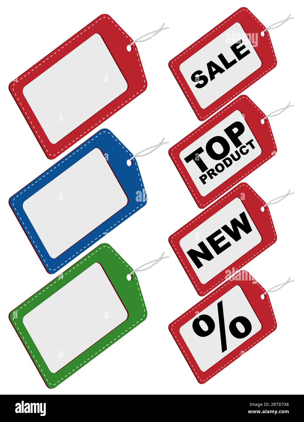 Sale Tags – mit unterschiedlichen Schildern und Farben Stock Vektor