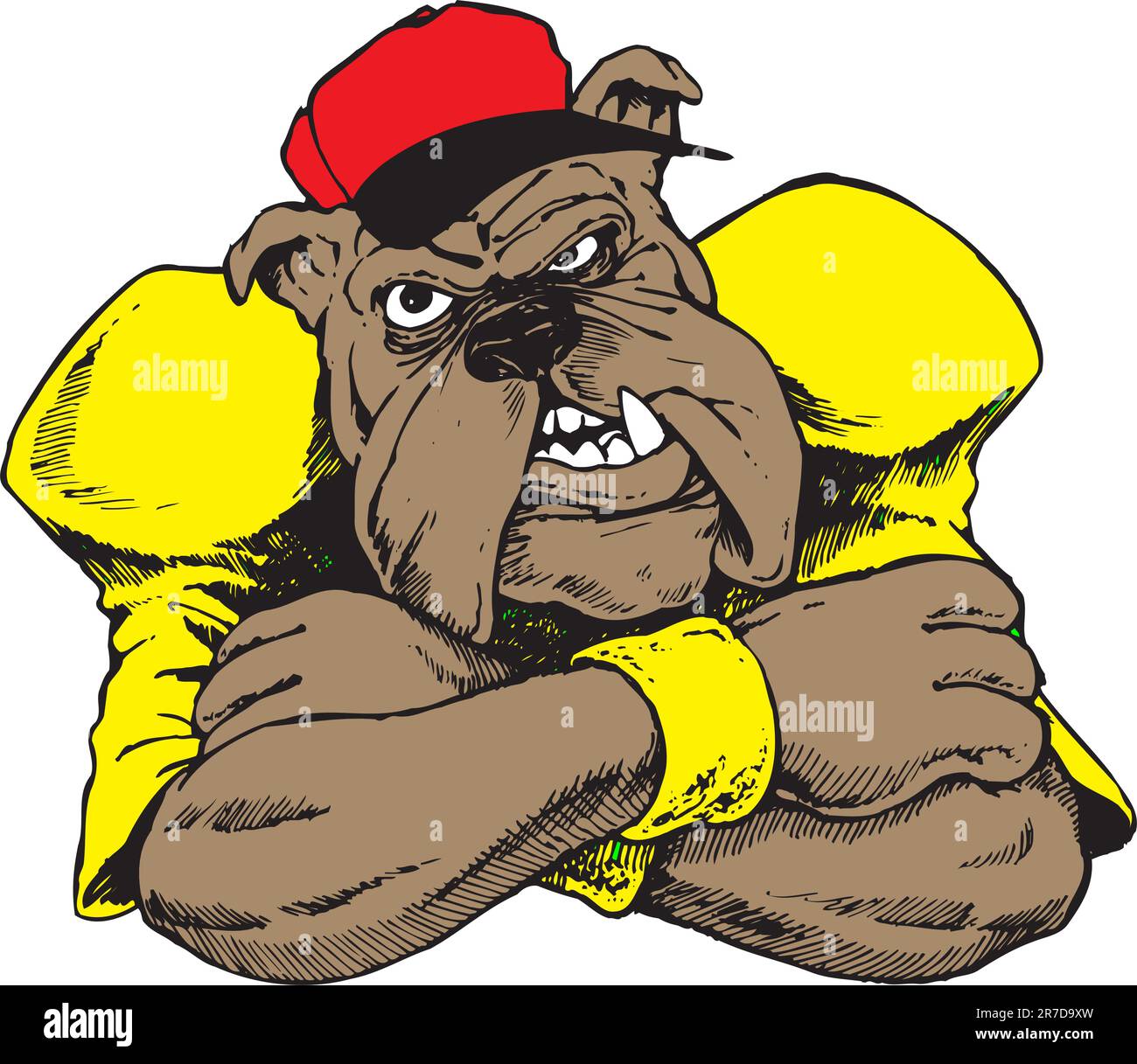 Die Bulldogge, aggressiv oder wütend Stock Vektor