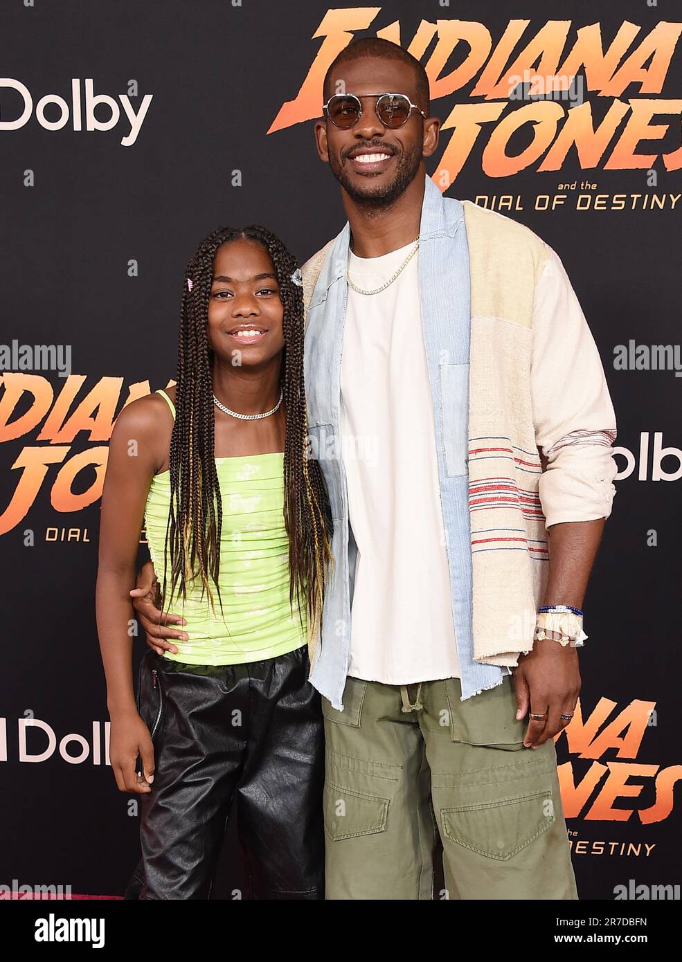 Hollywood, USA. 14. Juni 2023. Chris Paul und Camryn Paul treffen am 14. Juni 2023 im Dolby Theatre in Hollywood, Kalifornien, bei der US-Premiere von Lucasfilm's' Indiana Jones and the Dial of Destiny ein. © Lisa OConnor/AFF-USA.com Kredit: AFF/Alamy Live News Stockfoto