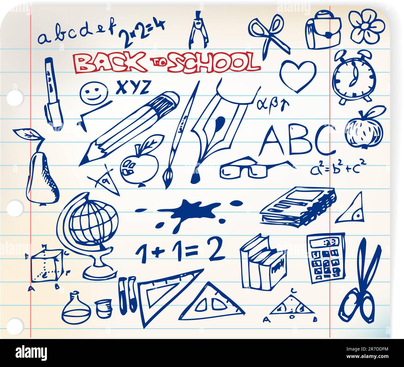 Zurück zu Schule - Schule doodle Abbildungen Stock Vektor