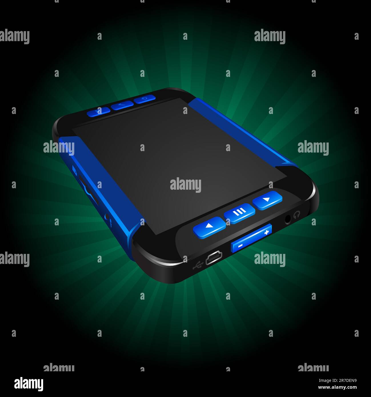 Ikonische Illustration eines tragbaren Media-Players Stock Vektor