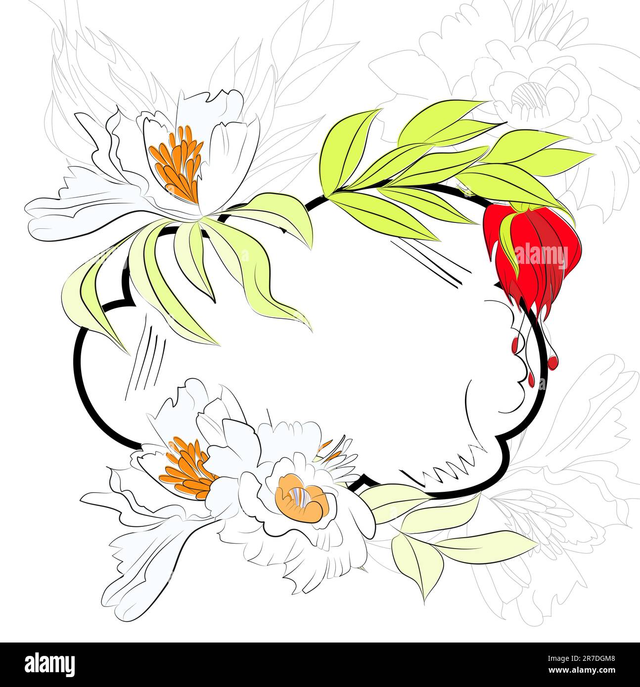 Vorlage für Karte mit Sommerblumen Stock Vektor