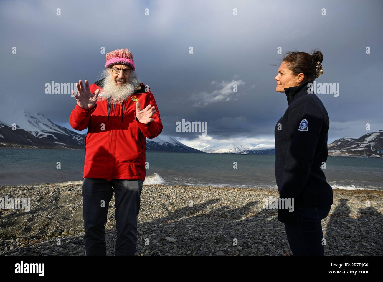 Kronprinzessin Victoria besucht Svalbard im Zusammenhang mit der Rückkehr des Eisbrechers Oden vom schwedischen Polarforschungssekretariat Stockfoto