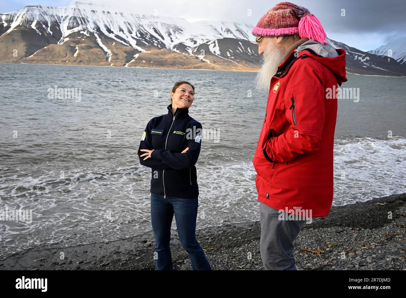 Kronprinzessin Victoria besucht Svalbard im Zusammenhang mit der Rückkehr des Eisbrechers Oden vom schwedischen Polarforschungssekretariat Stockfoto