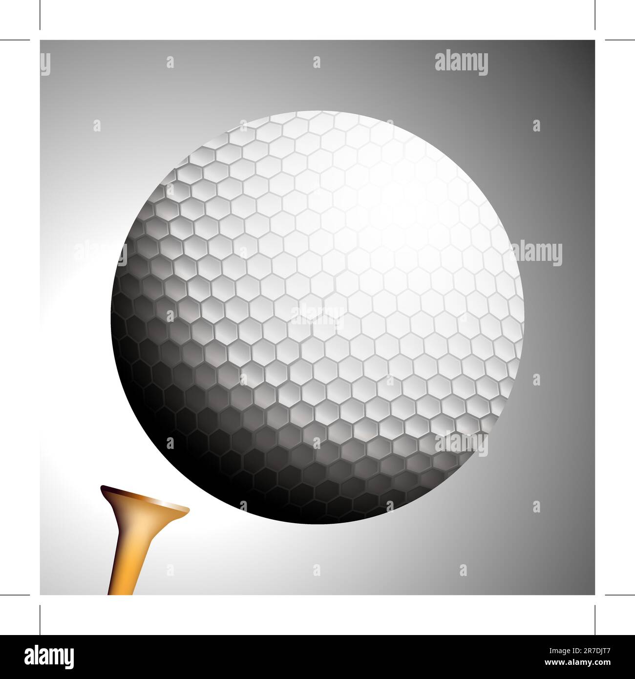 Ein Bild von einem Golf Ball startet einen Abschlag. Stock Vektor