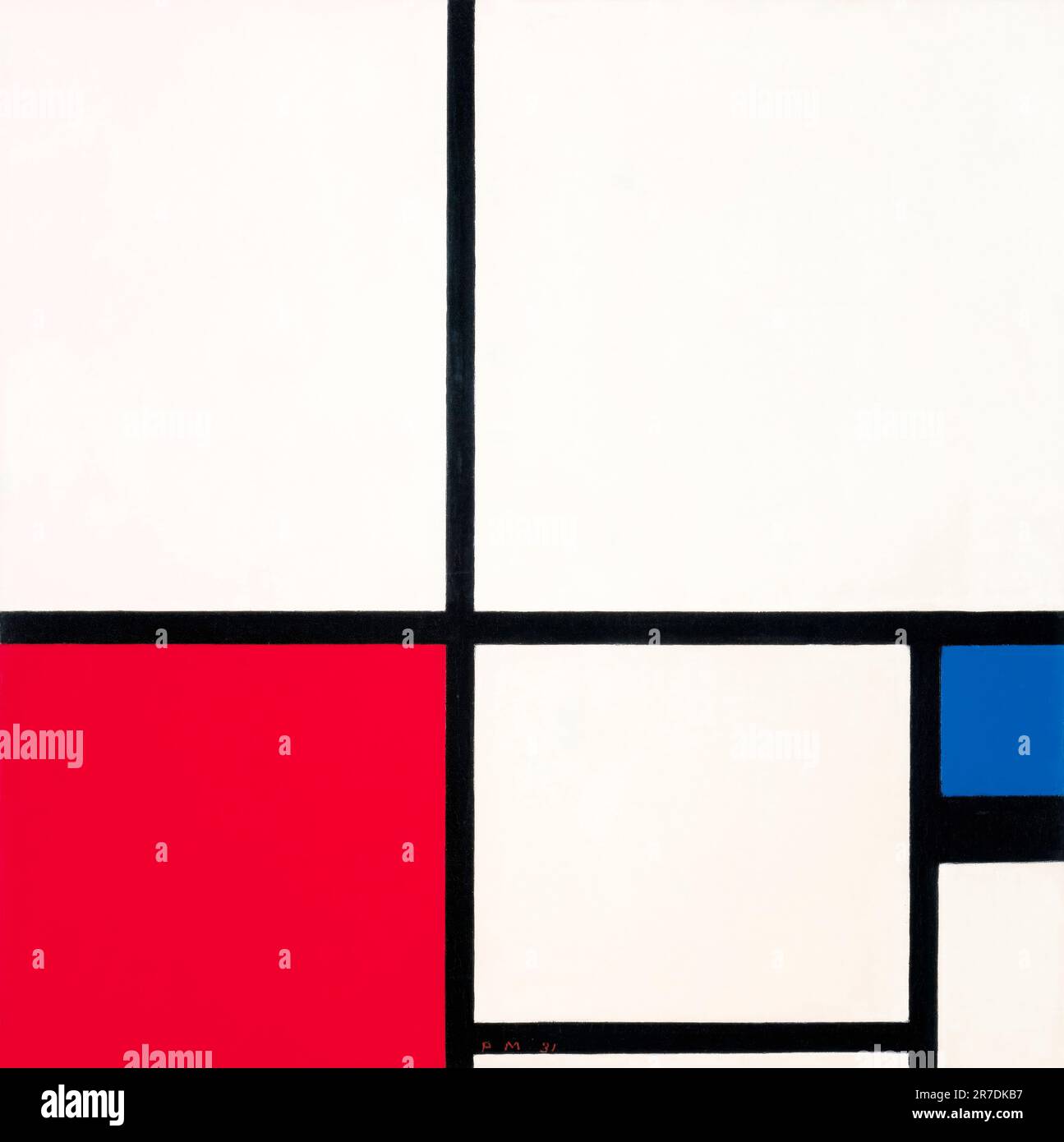 Wee Blue Coo Grußkarte – Piet Mondrian Design, Abstrakte Quadrate, 17,5x12,5 Cm, Innen Leer