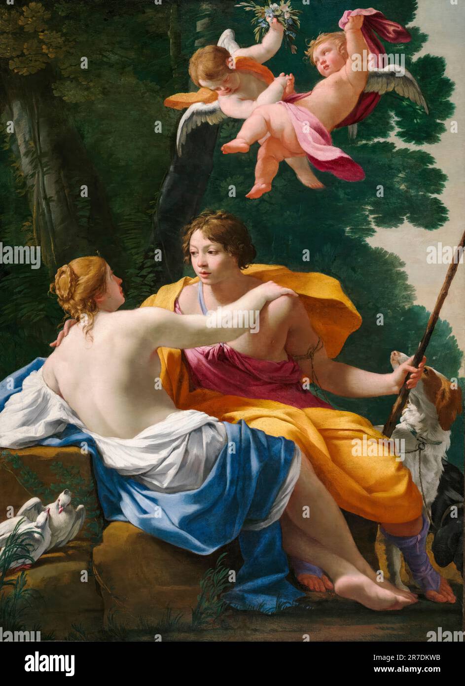 Simon Vouet, Venus und Adonis, Ölgemälde auf Leinwand, um 1642 Stockfoto