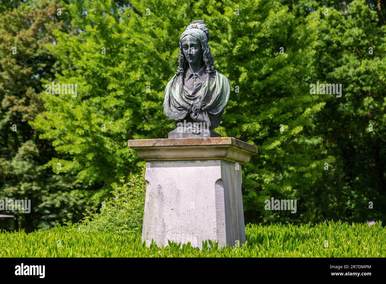 Deutschland, Havixbeck, Baumberge, Muensterland, Westfalen, Nordrhein-Westfalen, NRW, Burg Huelshoff, Burg, Renaissance, Geburtsort und Elternhaus der Dichterin Annette von Droste-Huelshoff, Bruch im Schlosspark Stockfoto