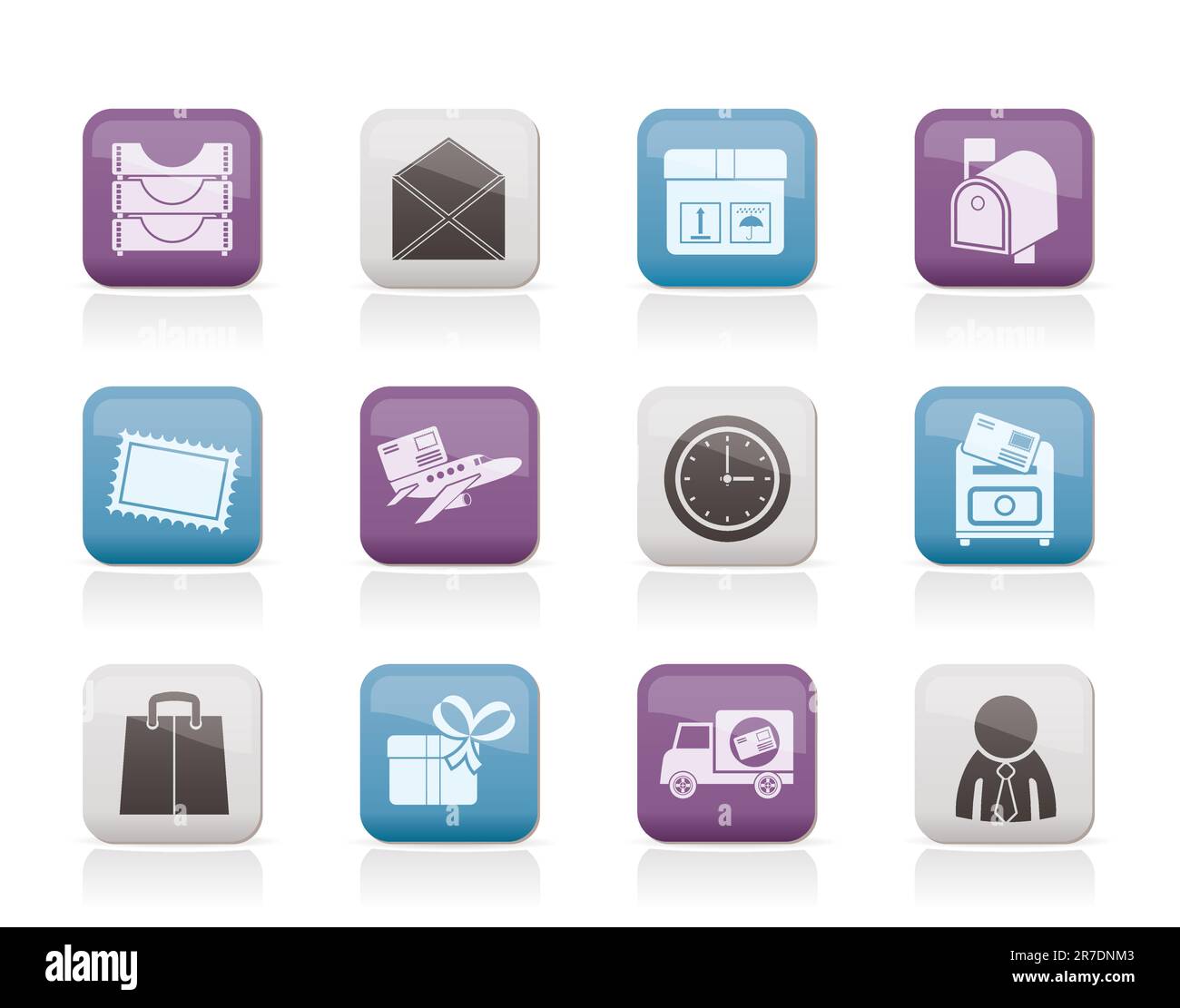 Post, Korrespondenz und Office Icons-Vektor Icon Set Stock Vektor