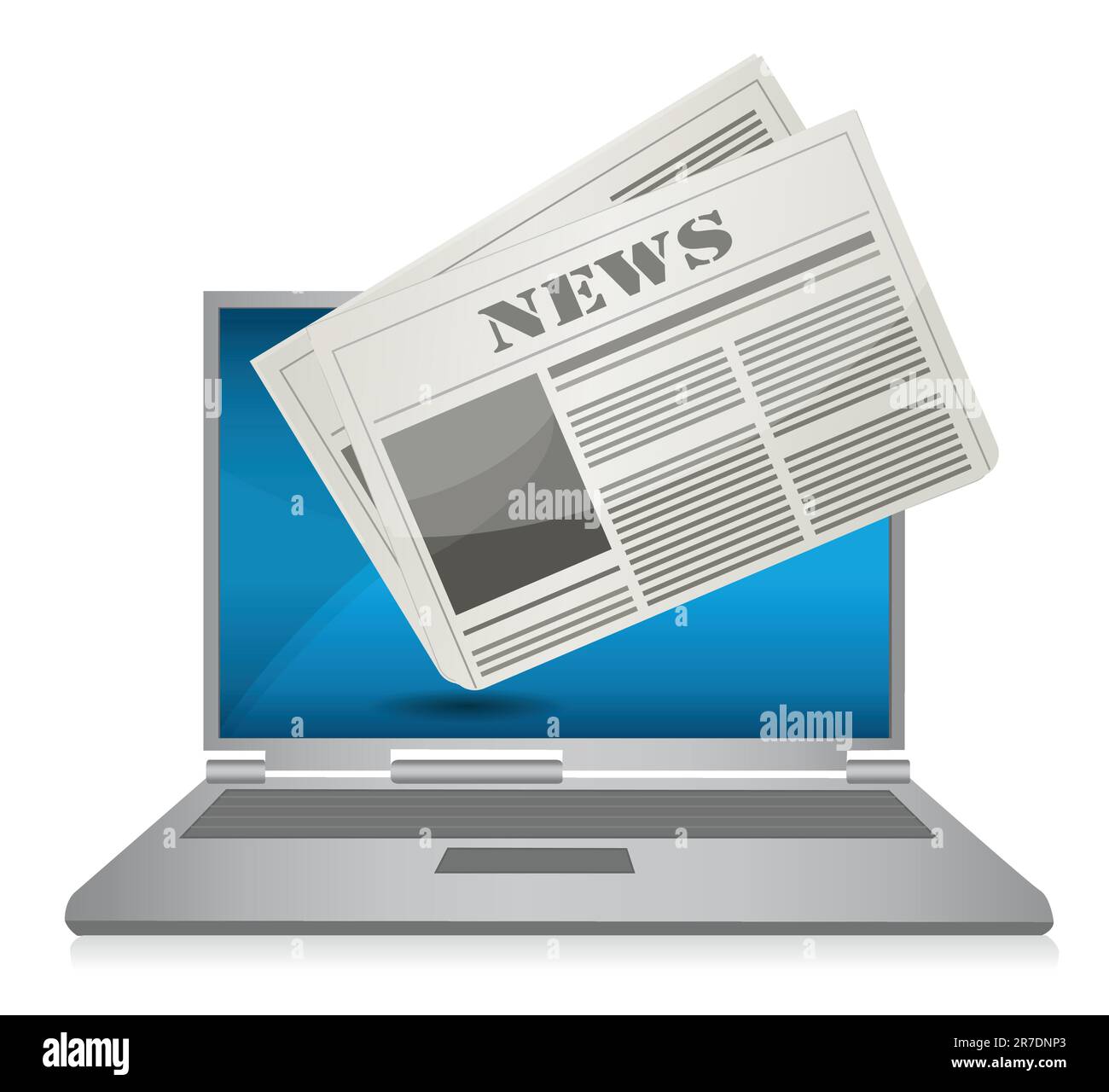 Online-News Illustration Konzeption über einen weißen Hintergrund Stock Vektor