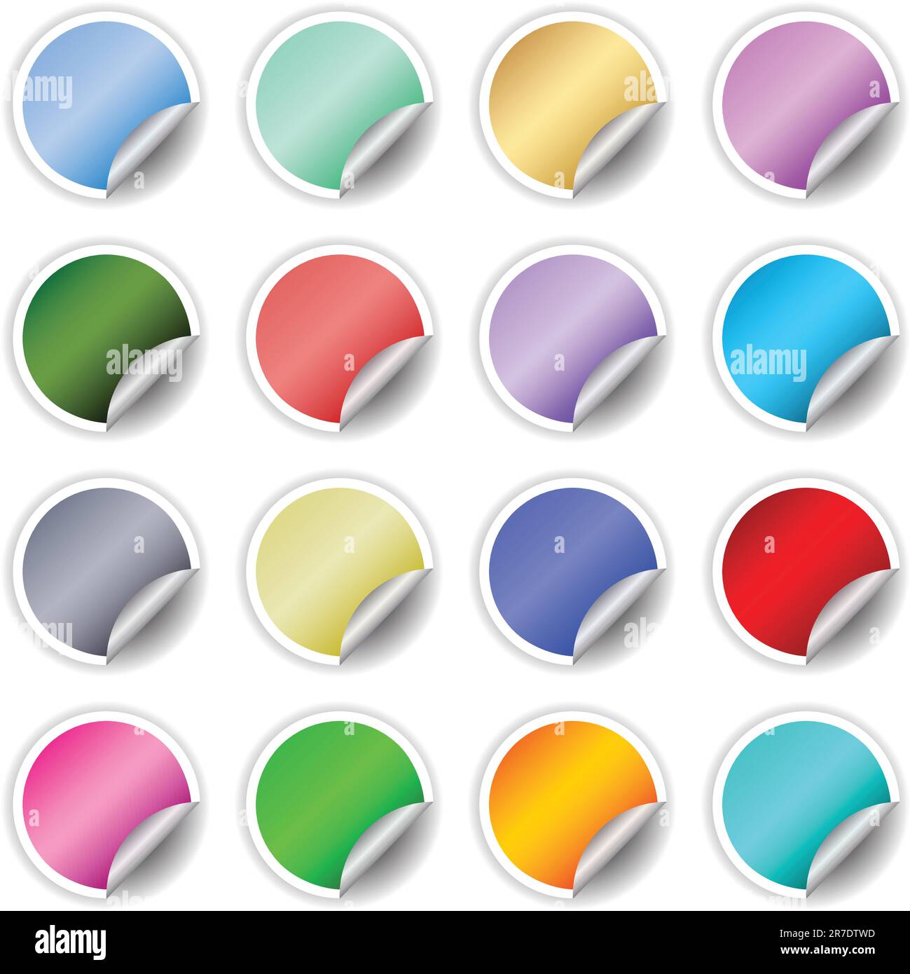 Eine große Sammlung von verschiedenen farbigen Klebeetiketten Stock Vektor