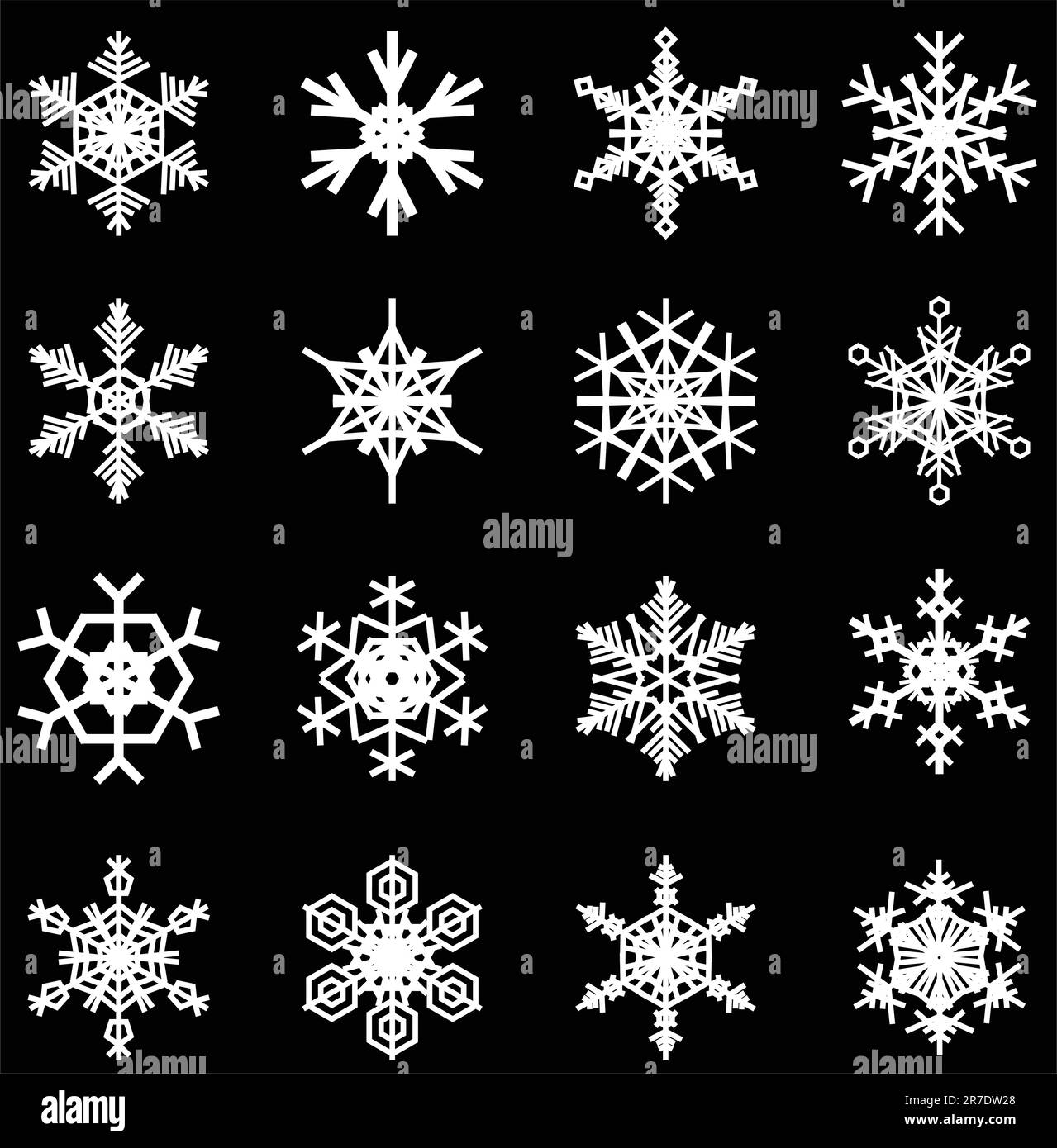 Schneeflocken-Illustrationen für Weihnachten-themed Design-Elemente. Stock Vektor