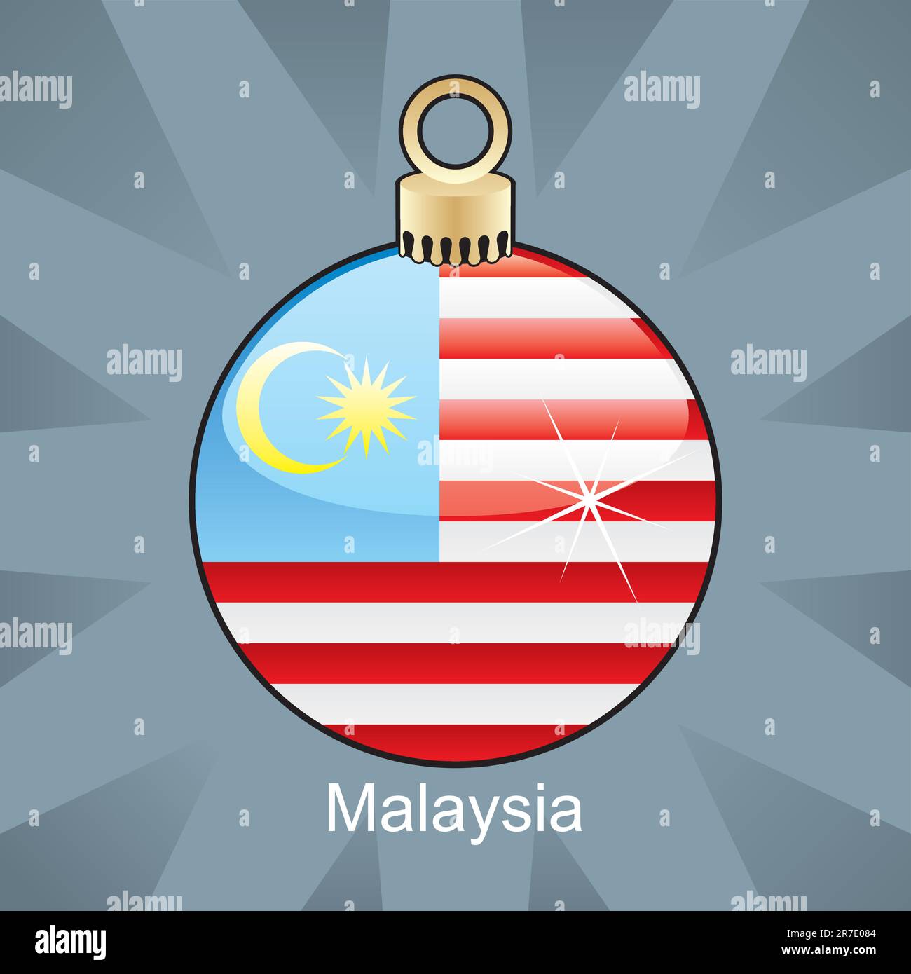 Vollständig bearbeitbare Vektordarstellung der isolierten malaysia-Flagge in weihnachtsbirnenform Stock Vektor