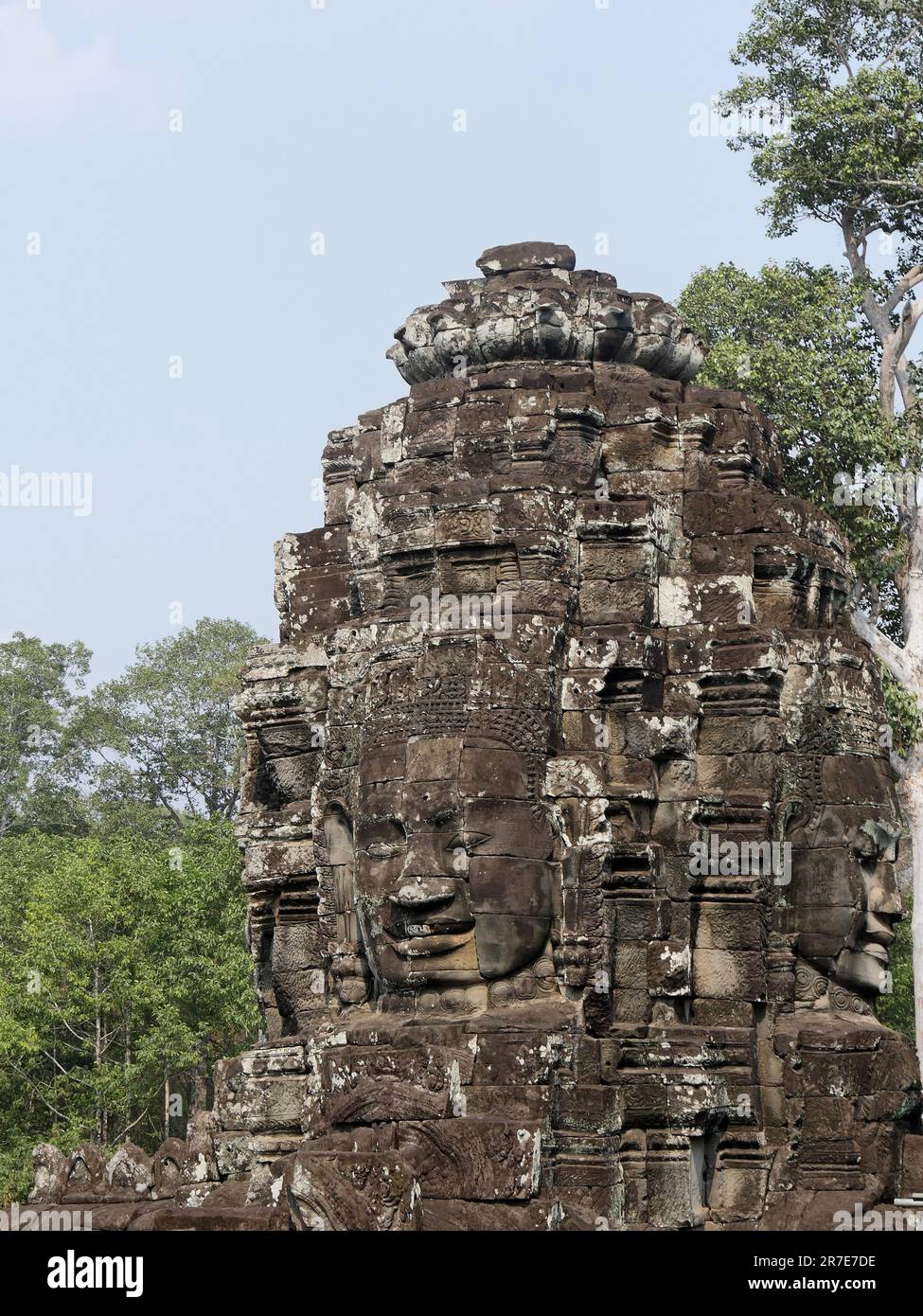 BayonTemple, Siem Reap Province, Angkor's Temple Complex 1192 von der UNESCO zum Weltkulturerbe erklärt, erbaut von König Jayavarman VII. Zwischen XII. A Stockfoto