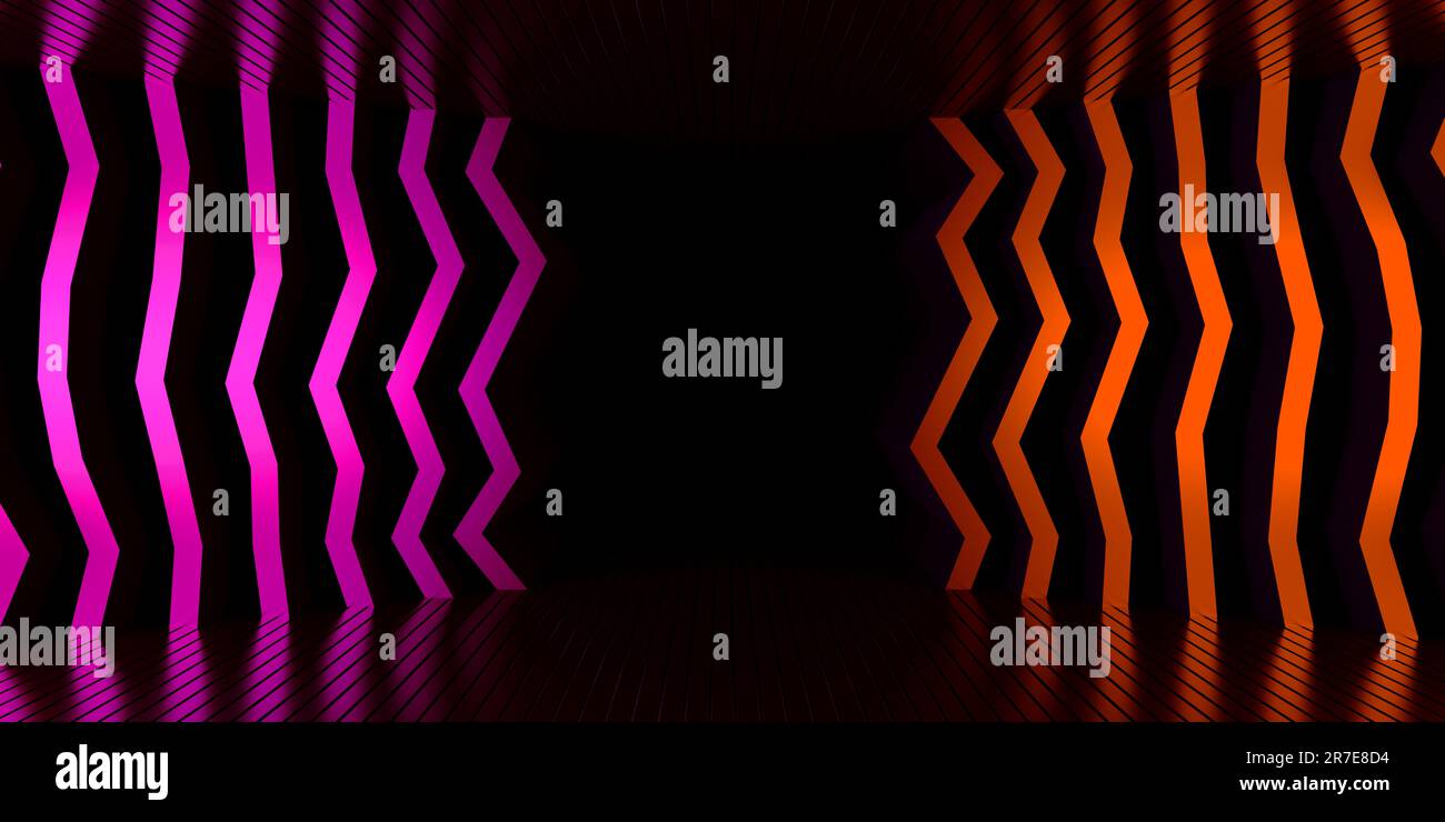 Hintergrund mit abstrakten Lichtlinien. 3D-Rendern Stockfoto