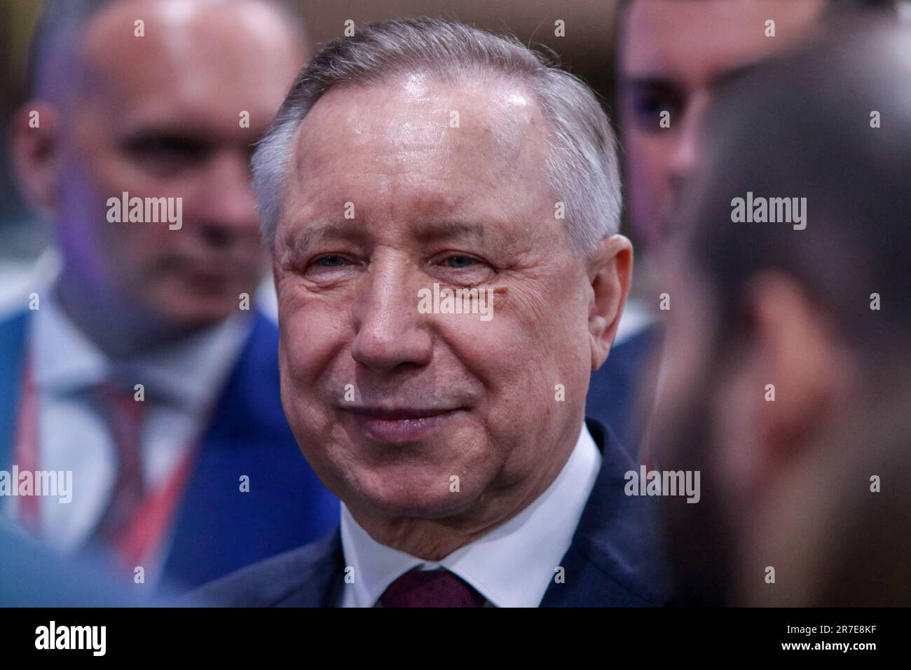 Sankt Petersburg, Russland. 14. Juni 2023. Alexander Beglov, der Gouverneur von Sankt Petersburg, der während der St. Petersburg gesehen wurde Petersburg International Economic Forum 2023 (SPIEF 2023). (Foto: Maksim Konstantinov/SOPA Image/Sipa USA) Guthaben: SIPA USA/Alamy Live News Stockfoto
