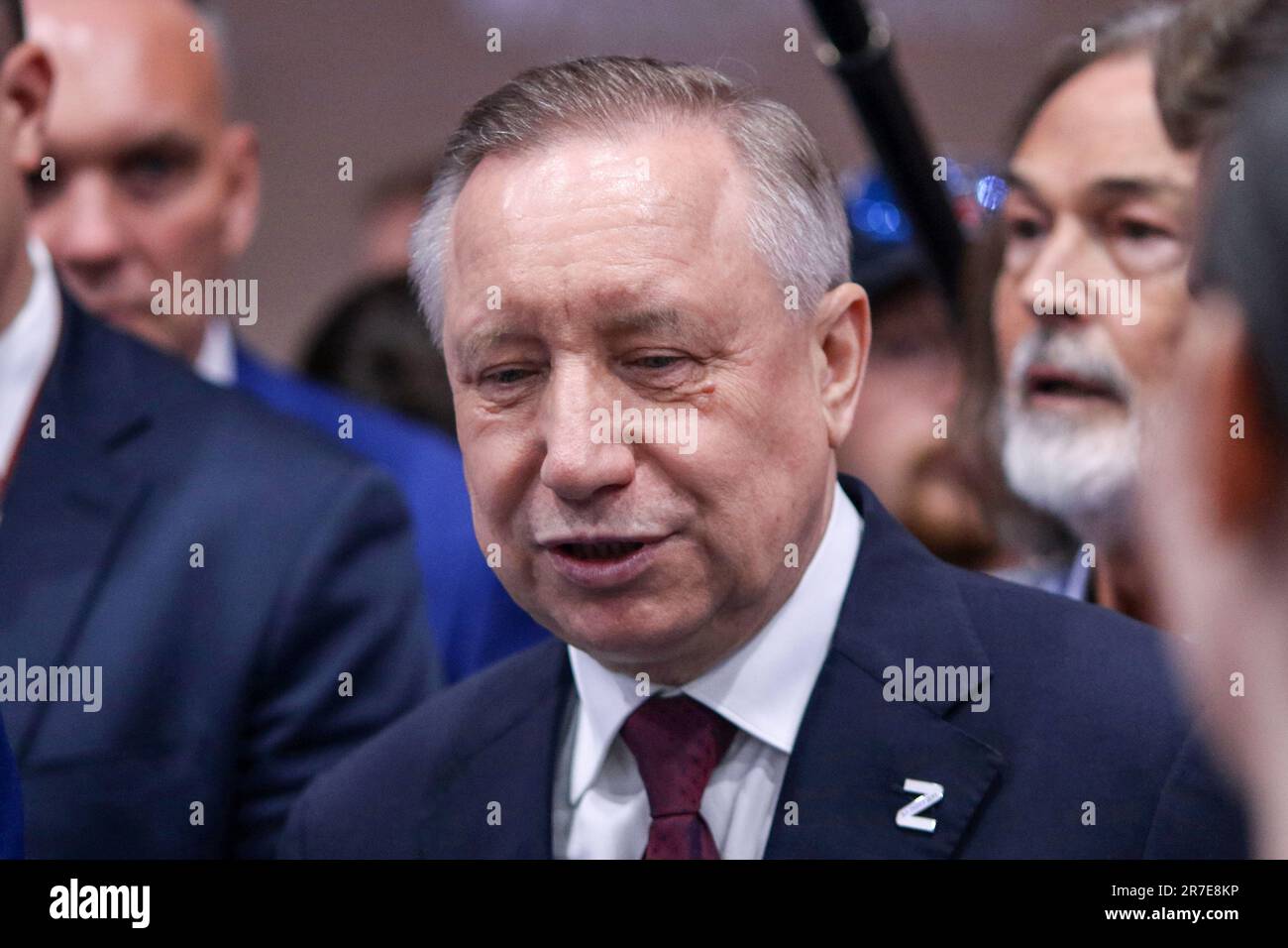 Sankt Petersburg, Russland. 14. Juni 2023. Alexander Beglov, der Gouverneur von Sankt Petersburg, der während der St. Petersburg gesehen wurde Petersburg International Economic Forum 2023 (SPIEF 2023). (Foto: Maksim Konstantinov/SOPA Image/Sipa USA) Guthaben: SIPA USA/Alamy Live News Stockfoto