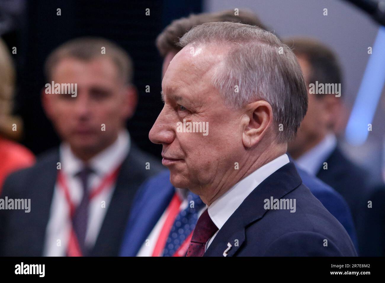 Sankt Petersburg, Russland. 14. Juni 2023. Alexander Beglov, der Gouverneur von Sankt Petersburg, der während der St. Petersburg gesehen wurde Petersburg International Economic Forum 2023 (SPIEF 2023). (Foto: Maksim Konstantinov/SOPA Image/Sipa USA) Guthaben: SIPA USA/Alamy Live News Stockfoto