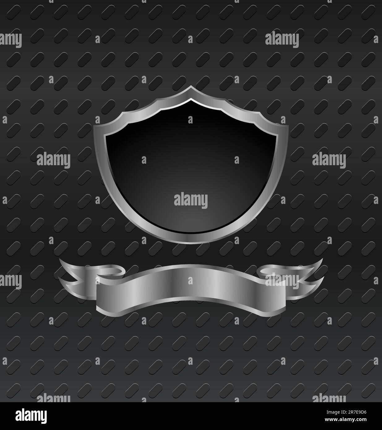 Abbildung: Heraldisches Schild auf metallischem Hintergrund - Vektor Stock Vektor