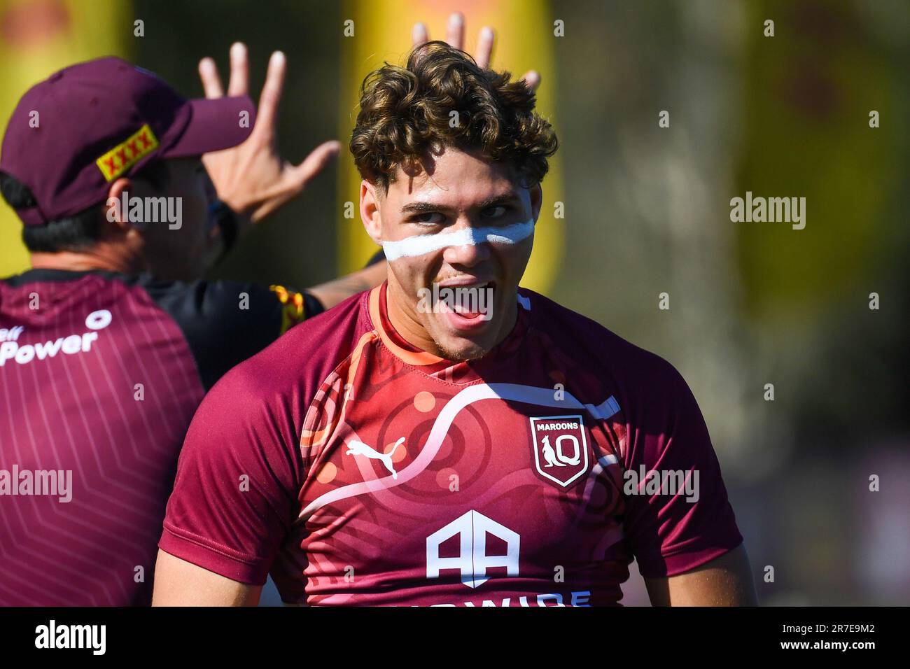 Gold Coast, Australien. 15. Juni 2023. Reece Walsh wird während eines Queensland Maroons Trainings in Sanctuary Cove an der Gold Coast gesehen, Donnerstag, 15. Juni 2023. (AAP Image/Jono Searle) KEIN ARCHIVIERUNGSGUTHABEN: Australian Associated Press/Alamy Live News Stockfoto