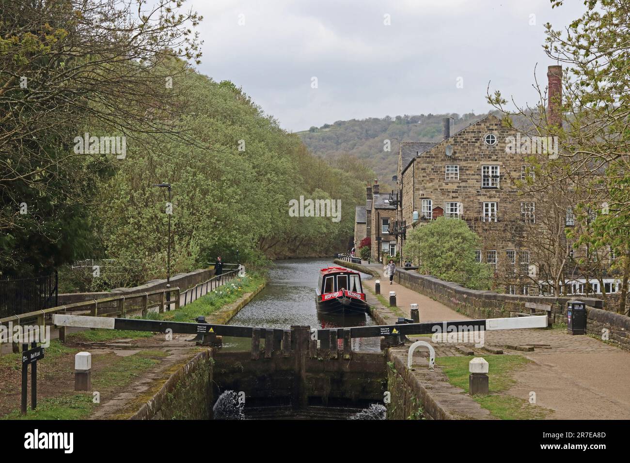 Rochdale Kanal, Hebden Bridge Stockfoto