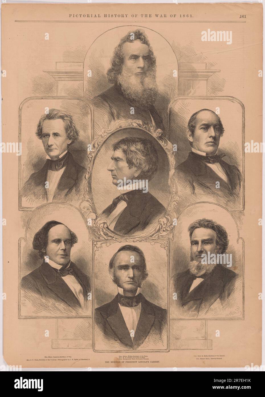 Mitglieder von Präsident Lincolns Kabinett 1861 Stockfoto