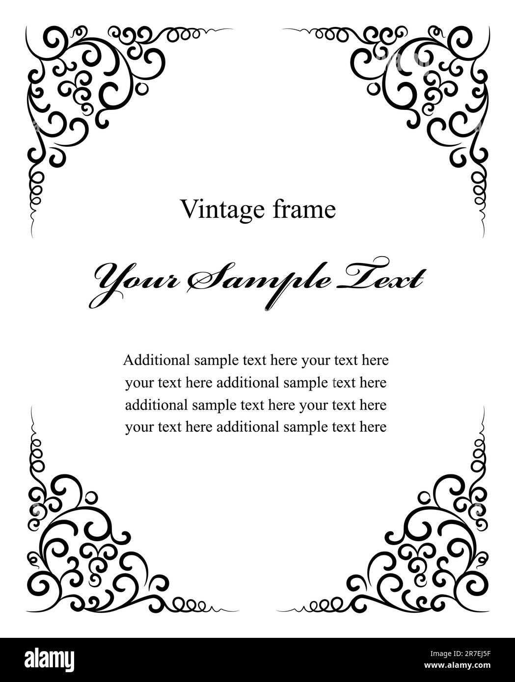 Vintage-Vintage-Dekoration Rahmen Vektordarstellung isoliert auf weißem Hintergrund Stock Vektor