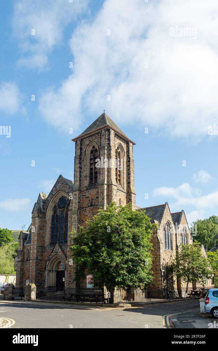 Die ehemalige St. Andrew's Church MacArts ist ein unabhängiger Treffpunkt für Kunst in der Gemeinde Galashiels, Scottish Borders, Schottland Stockfoto