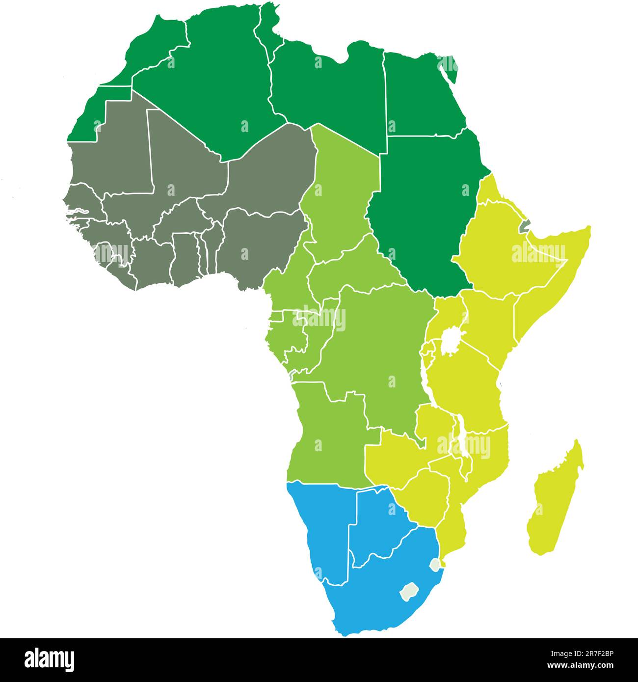 Afrika-Karte nach Ländern Stock Vektor