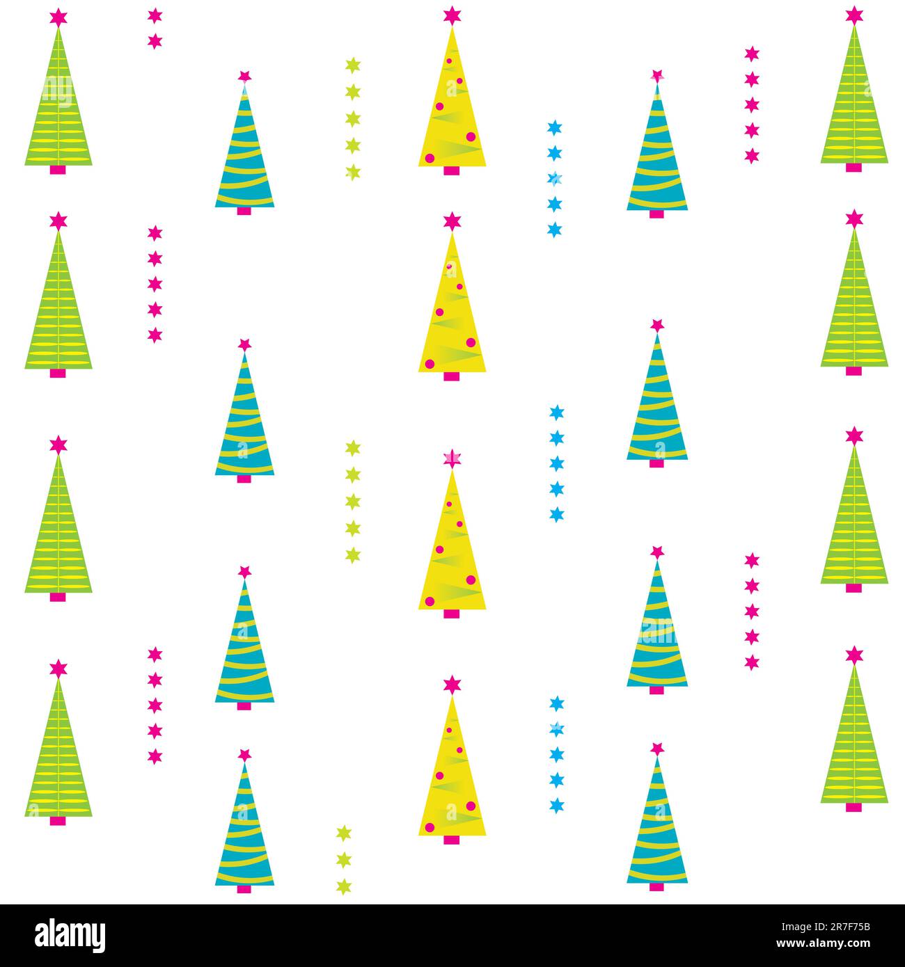 Weihnachtsbaum mit farbenfroher Dekoration. Vektordarstellung Stock Vektor