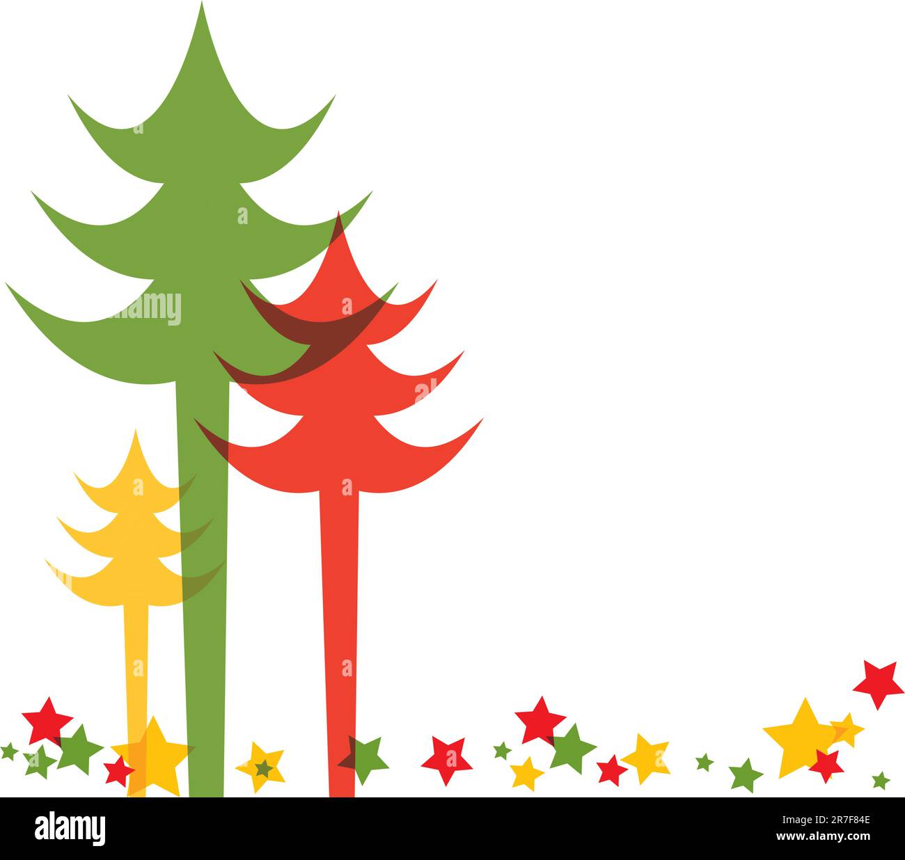 Weihnachtsbaum mit farbenfroher Dekoration. Vektordarstellung Stock Vektor