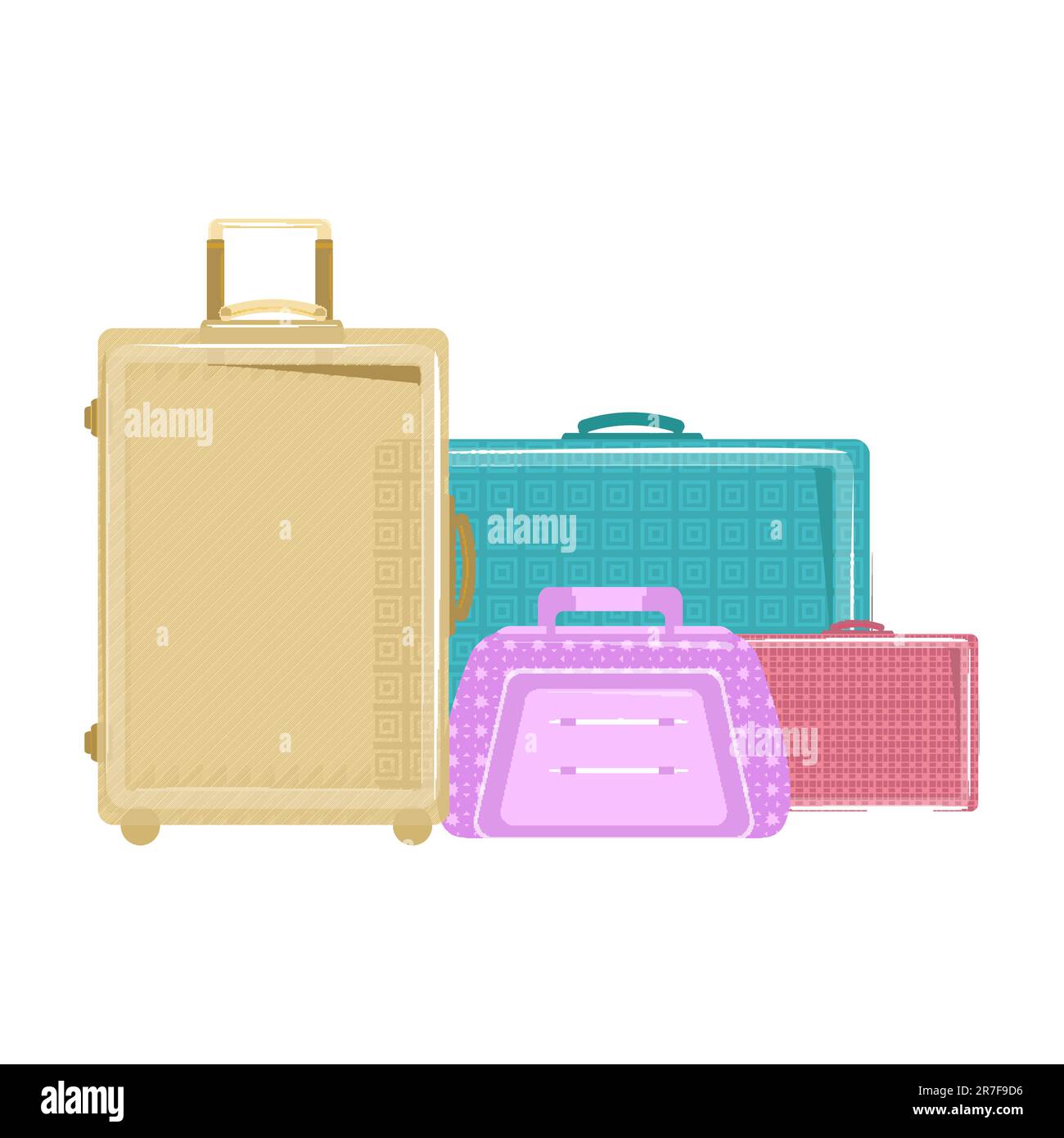 Illustration der Trolley Taschen auf weißem Hintergrund Stock Vektor