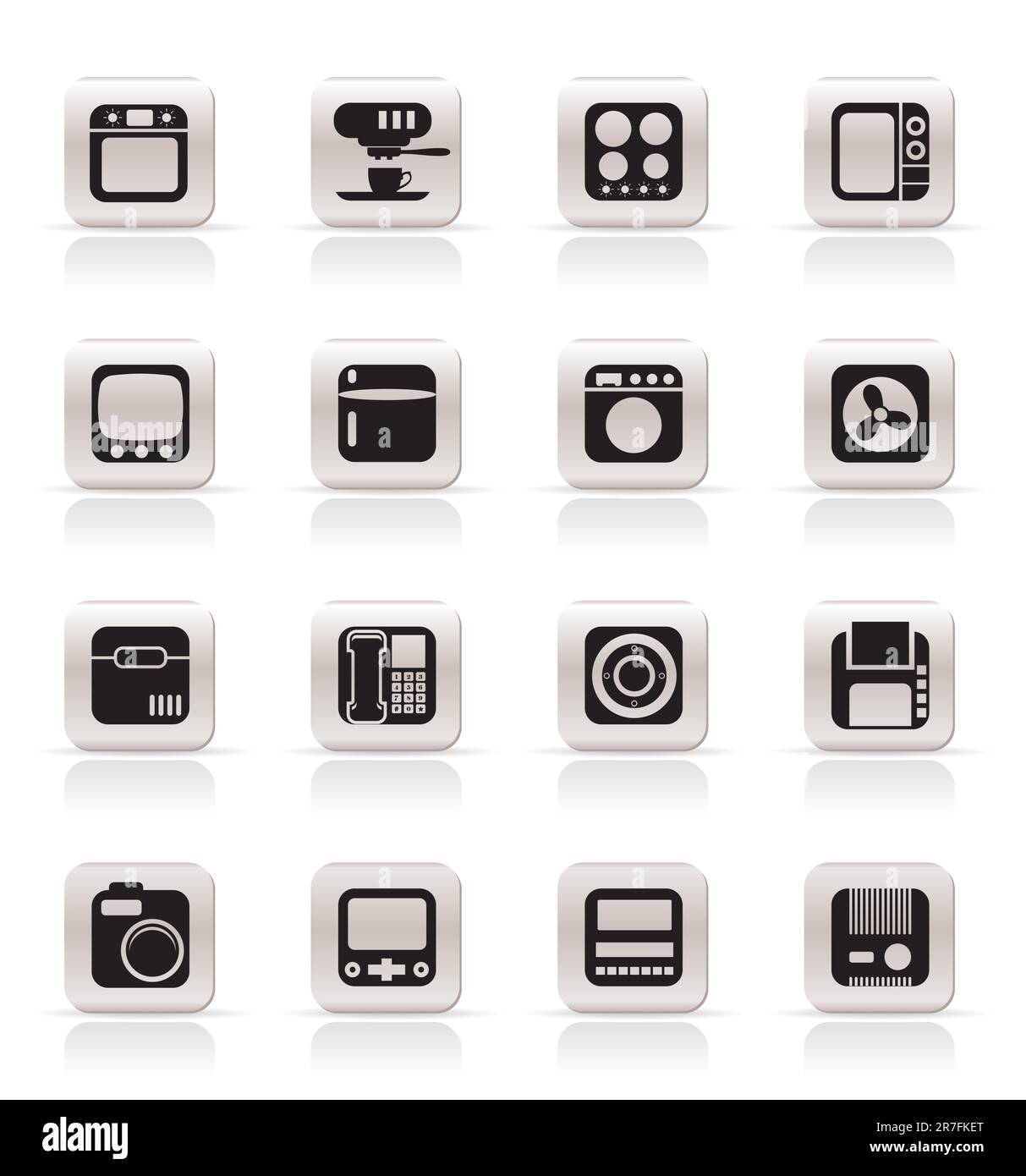 Einfach zu Hause und im Büro, Ausrüstung Symbole - Vektor Icon Set Stock Vektor