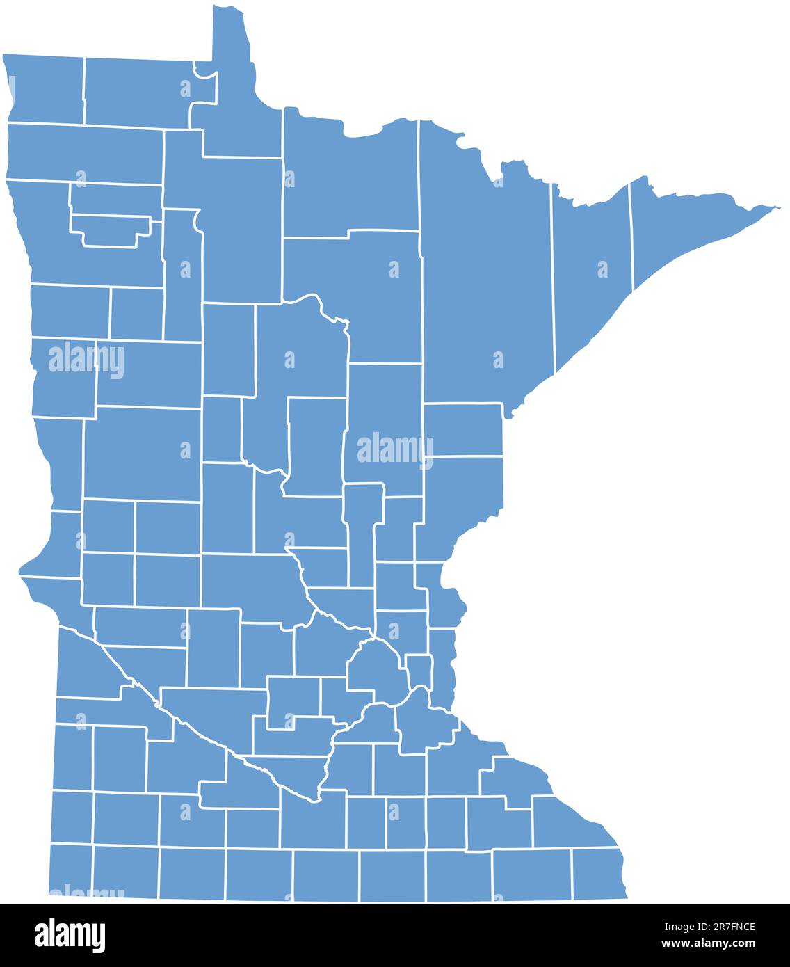 Minnesota Karte nach Countys Stock Vektor