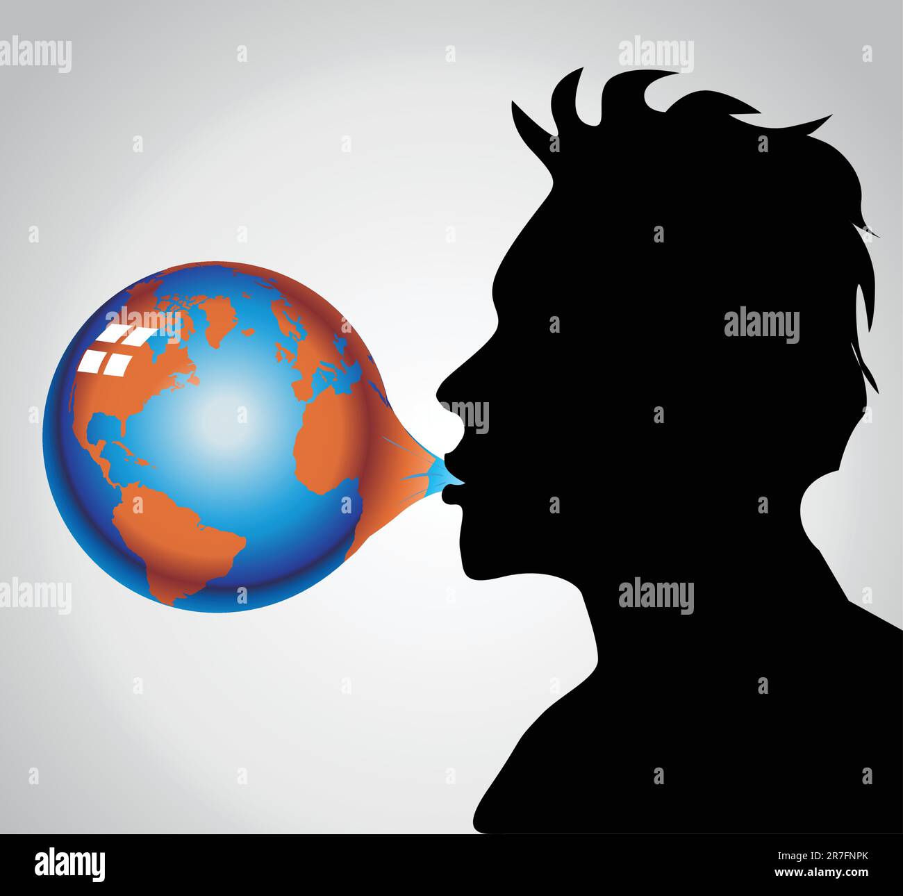 Kaugummiblase Erde Stock Vektor