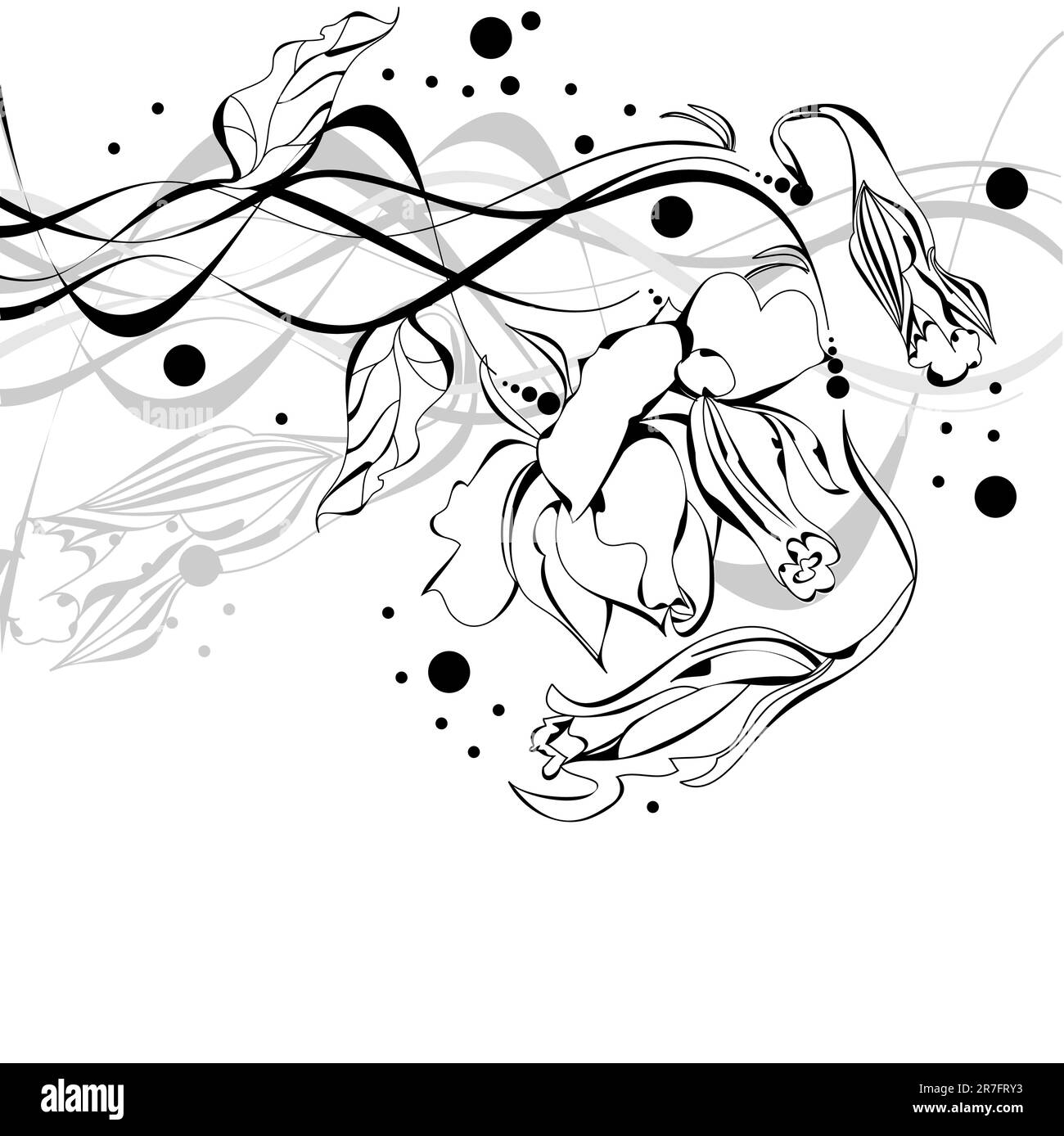 Skizzieren Sie mit Blumen Stock Vektor