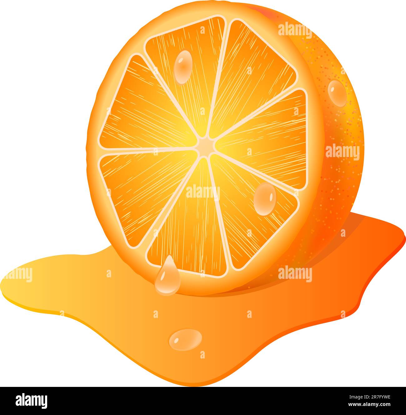 Sappy Orange und sap isoliert auf weißem Hintergrund Stock Vektor