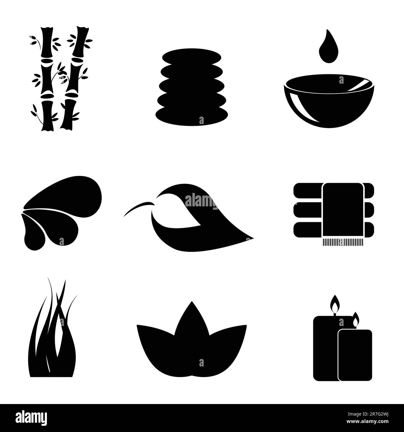 Spa- und Entspannungs-Ikonenset Stock Vektor