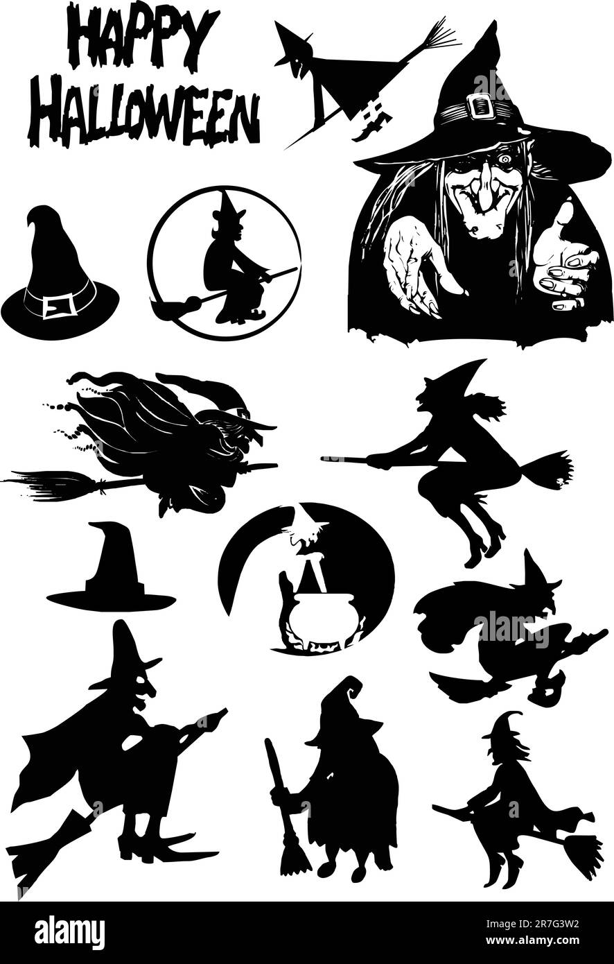 Halloween-Silhouetten Stock Vektor