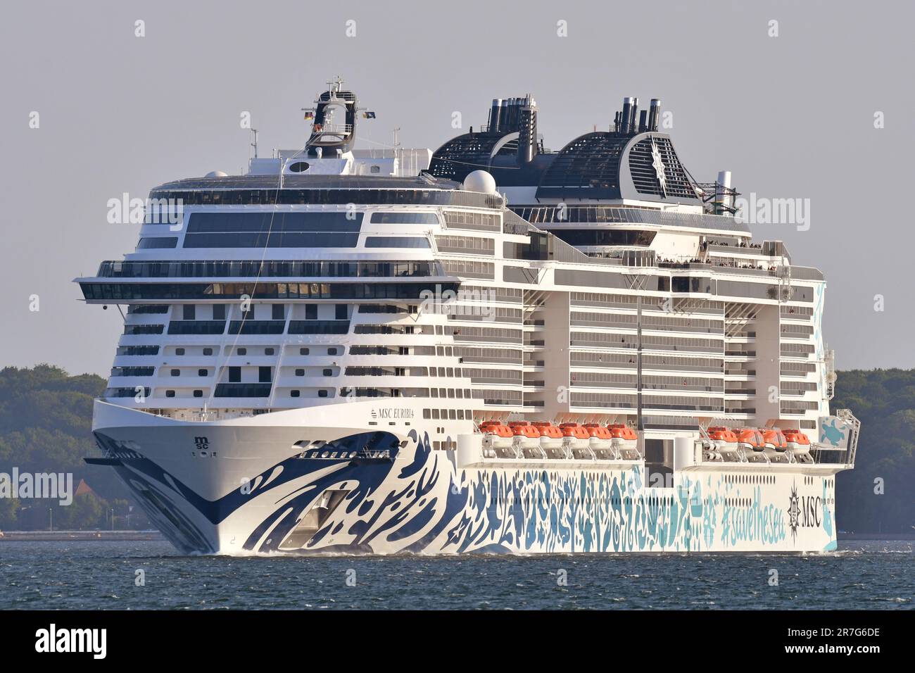 MSC EURIBIA aus dem Hafen von Kiel Stockfoto