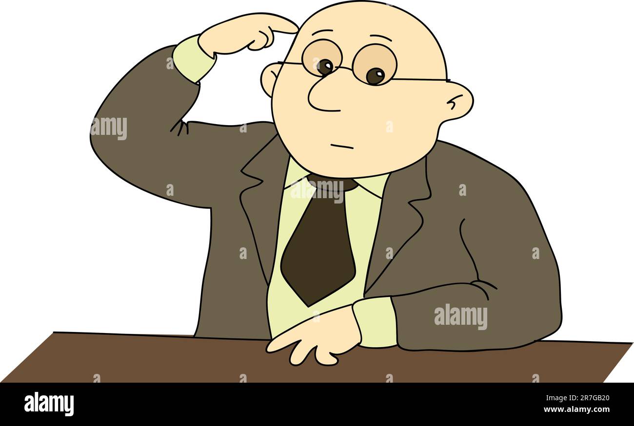 Kahlköpfiger Wissenschaftler Stock Vektor