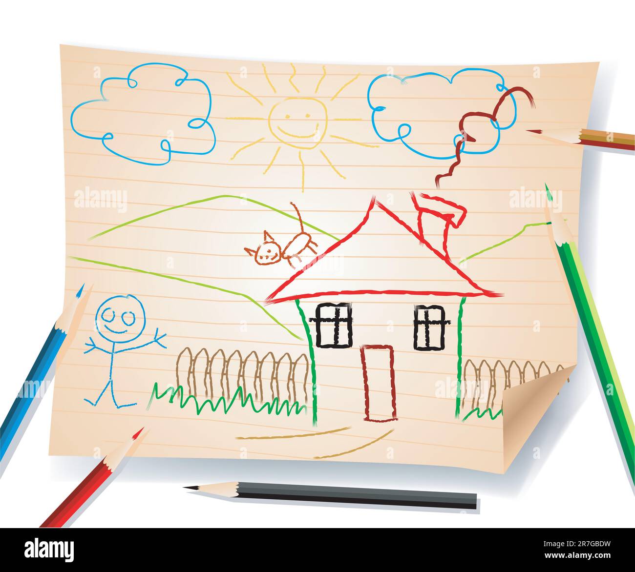 Kinder Zeichnung Stock Vektor Kinder Zeichnung Stock Vektor