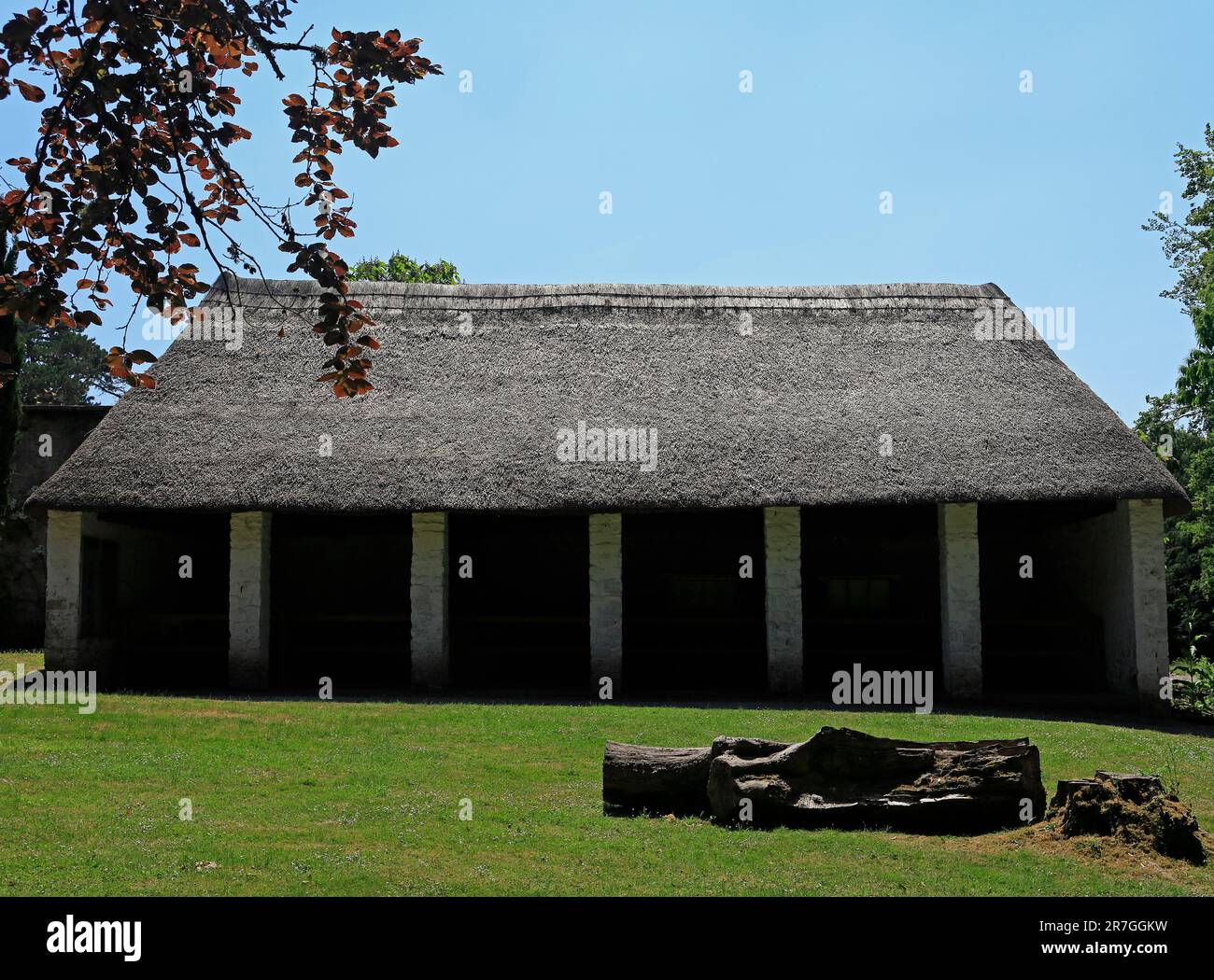 Einkaufswagen-Lagerscheune, St. Fagans Museum - das National History Museum, Cardiff. Vom Juni 2023. Sain Ffagan Amgueddfa Werin Cymru Stockfoto