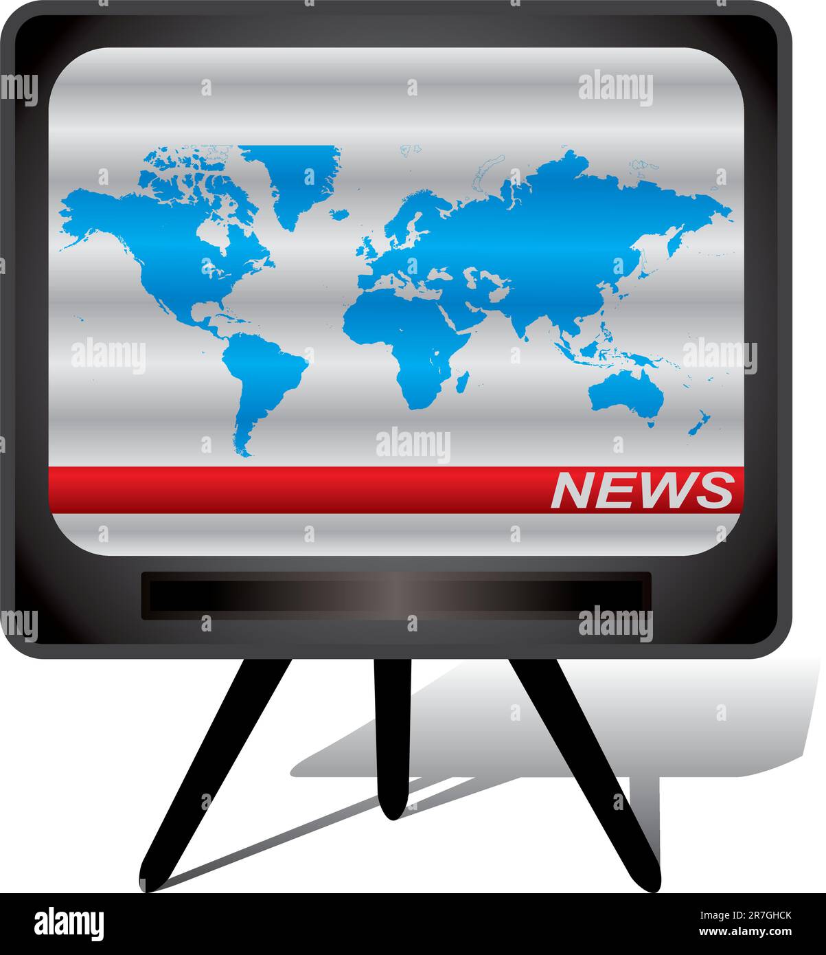 Altmodischer fernseher mit verschlüsselter Bildvektordarstellung Stock Vektor