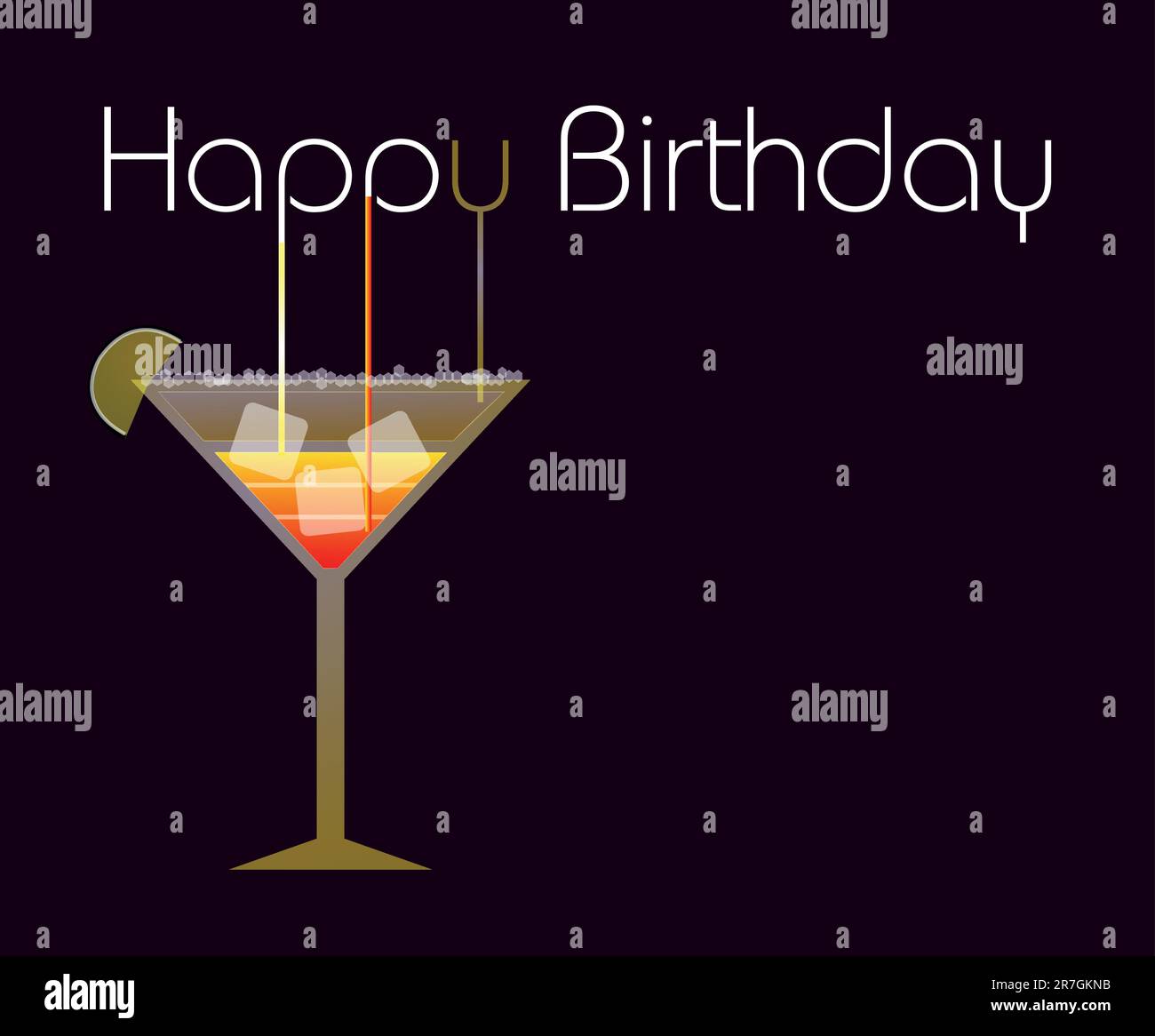 Glückwunschkarte mit Cocktail Stock Vektor